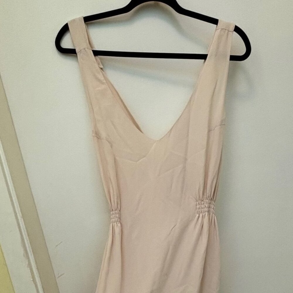 BABATON off-white cream silk midi dress S